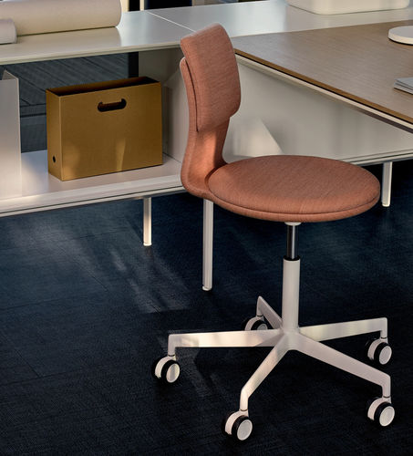 Stoff-Arbeitsstuhl - LAB - Lapalma - Aluminium / pulverbeschichteter Stahl / Leder
