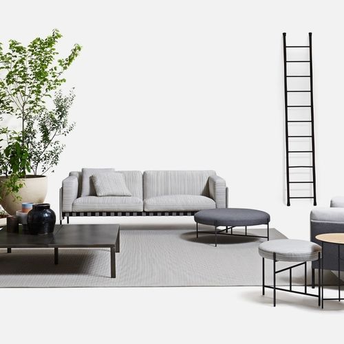 Modernes Sofa - Étiquette  - DePadova - Stoff / mit Armlehnen / mit abnehmbarem Kissen