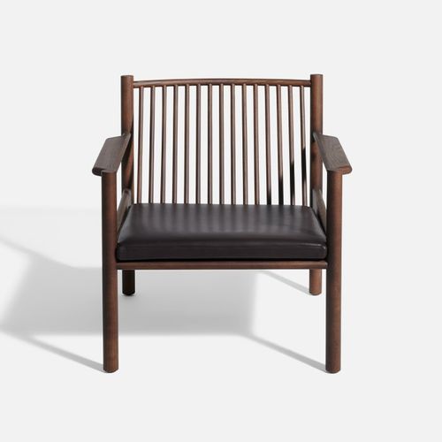 Sessel / skandinavisches Design - Ava  - DePadova - Leder / Massivholz / Esche