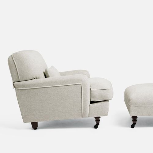 Moderner Sessel - Raffles  - DePadova - Stoff / mit abnehmbarem Kissen / mit Fußstütze