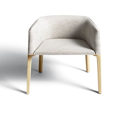 Moderner Sessel - Chesto  - DePadova - Stoff / Leder / grau