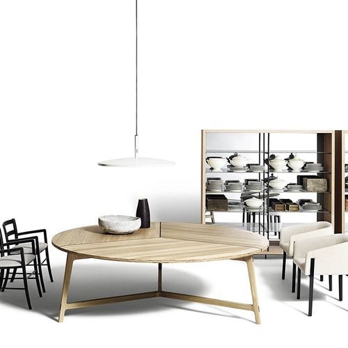 Moderner Tisch - Mawari - DePadova - Eiche / Wenge / Gestell aus Stahl