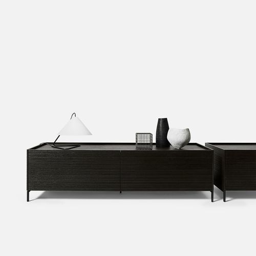 Modernes Sideboard - Combi  - DePadova - Holz / aus lackiertem Stahl / mit Schubladen