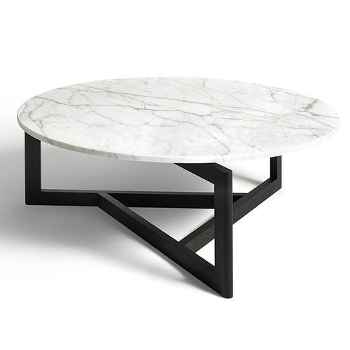 Moderner Couchtisch - Connecticut - DePadova - Glas / Marmor / Gestell aus Eiche