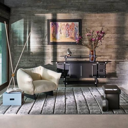Moderner Sessel - Moncloud - Cassina - Stoff / Metall / mit abnehmbarem Bezug