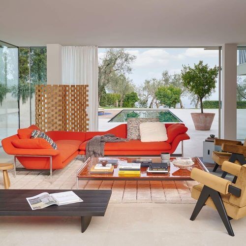 Moderner Couchtisch - ESOSOFT  - Cassina - Glas / Marmor / Gestell aus Aluminium