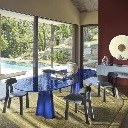 Moderner Esstisch - TREFLO - Cassina - Metall / Gestell aus Metall / oval