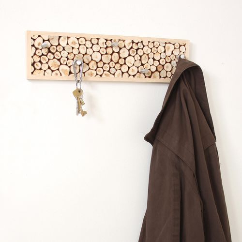 Wandmontierter Garderobenständer - JUNIPER  - Woodman Ltd. - modern / Edelstahl / Birke