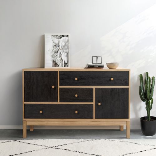 Modernes Sideboard - ABBEYWOOD - Woodman Ltd. - lackiertes Holz / Eiche / Holzfurnier