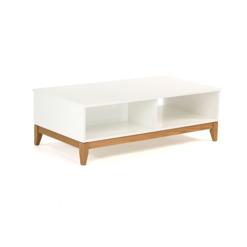 Moderner Couchtisch - BLANCO  - Woodman Ltd. - melaminbeschichtet / Gestell aus Eiche / rechteckig