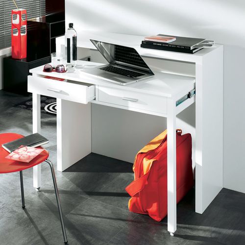 Bodenstehender Schreibtisch - 09 - Woodman Ltd. - modern / gerade / weiß