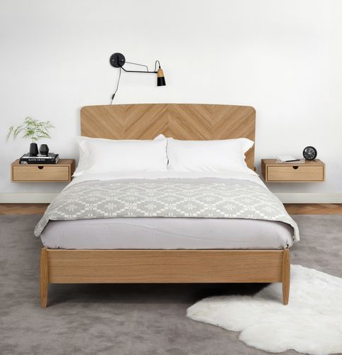 Doppelbett - FARSTA HERRINGBONE  - Woodman Ltd. - modern / Kopfteil / Eiche