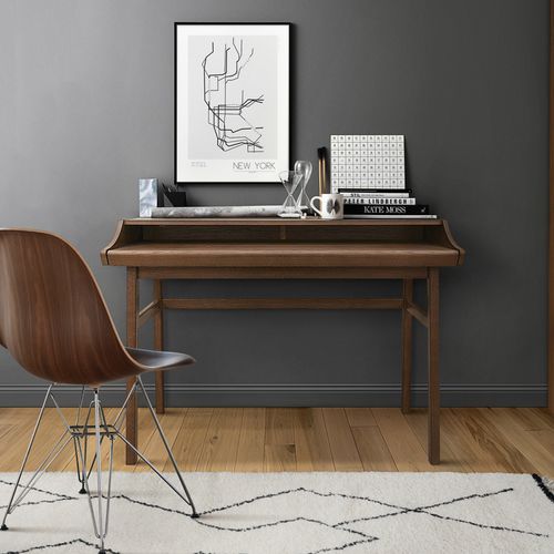 Moderner Schreibtisch - CARTERET - Woodman Ltd. - Nussbaum / mit Regal
