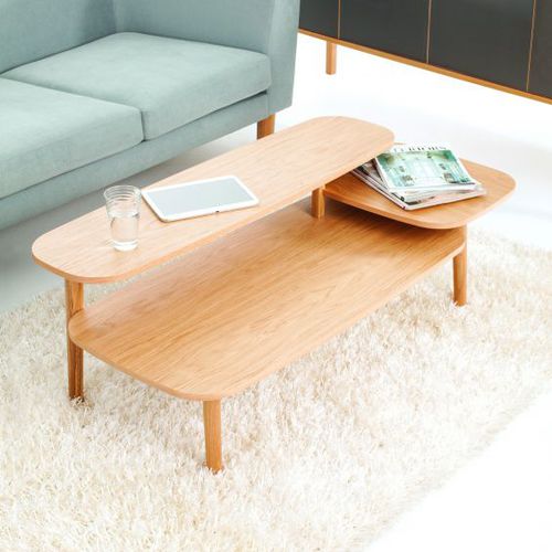 Moderner Couchtisch - EICHBERG - Woodman Ltd. - Holzfurnier / Gestell aus Eiche / für Privatgebrauch