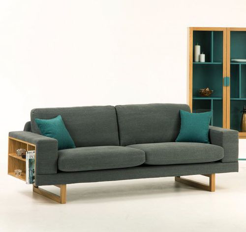 Modernes Sofa - LIBRERIA SOFT - Woodman Ltd. - Stoff / mit Armlehnen / mit Stauraum