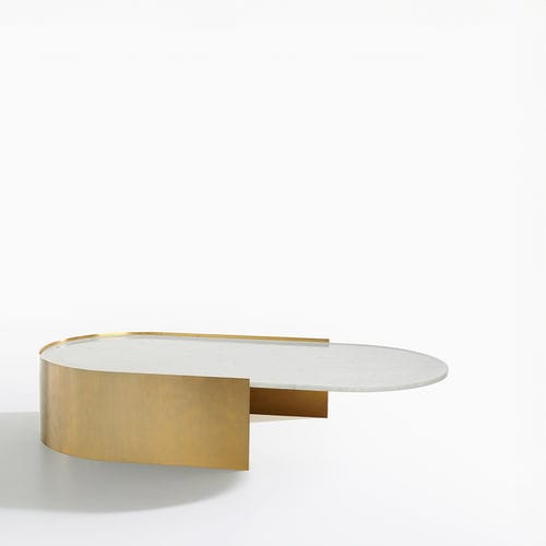 Moderner Couchtisch - GUASTALLA - IOC project partners - Glas / Eiche / mattlackiertes Holz