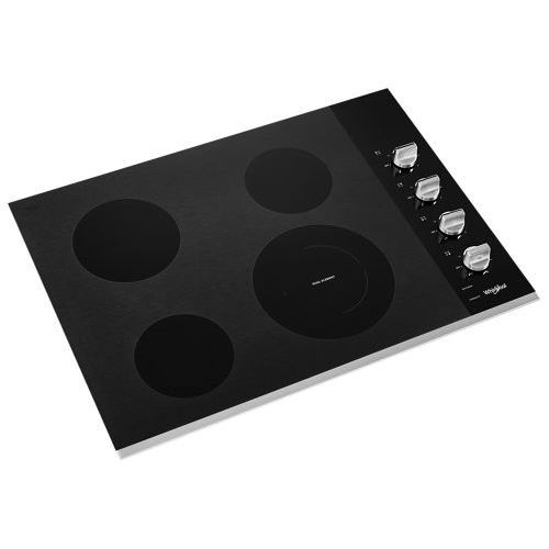 Kochfeld / Glaskeramik, Heizspiralen - WCE55US0HS - Whirlpool - elektrisch / mit 4 Kochfeldern / Einbau