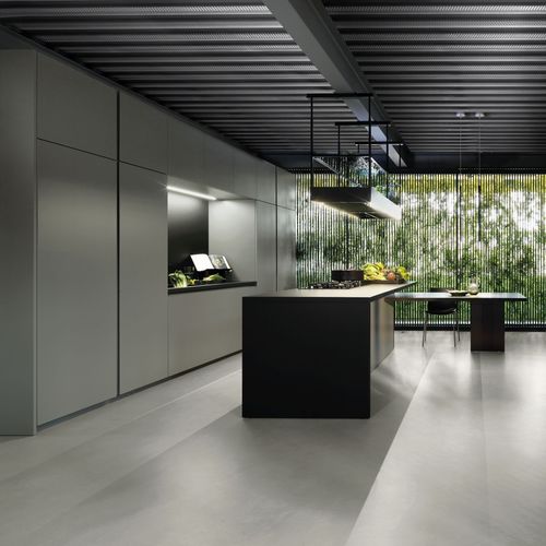 Moderne Küche - LAIN  - Euromobil spa - Aluminium / lackiertes Aluminium / NTM Fenix®