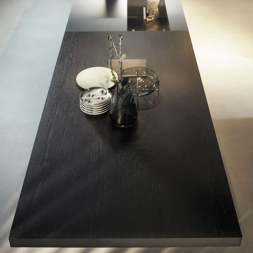 Moderner Tisch - EAT - Euromobil spa - Holz / Gestell aus Metall / rechteckig