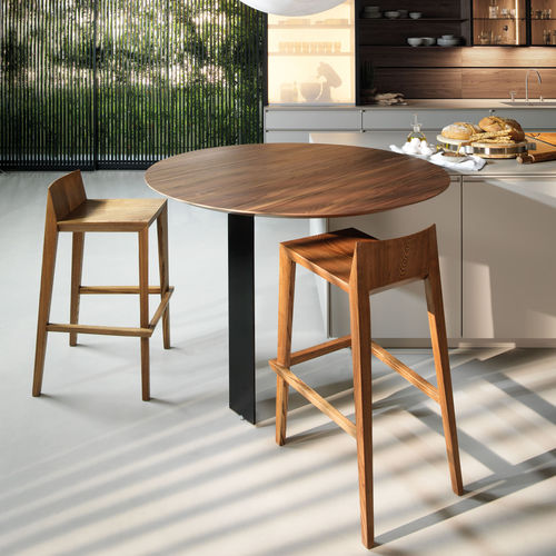 Moderner Tisch - RONDÒ - Euromobil spa - Holz / Aluminium / Gestell aus Aluminium