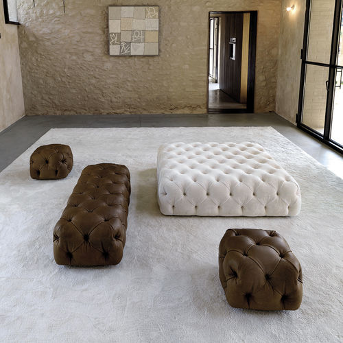 Modernes Sitzkissen - ROLLKING - desiree divani - Stoff / Leder / quadratisch