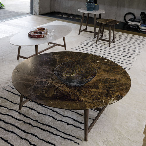 Moderner Couchtisch - TOMO - desiree divani - MDF / Marmor / Gestell aus Esche