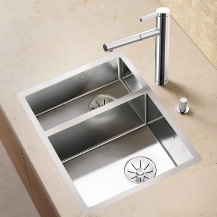 Doppelbeckenspüle - CLARON 340/180-IF - BLANCO GmbH + Co KG - ohne Abtropffläche / Edelstahl / einbaufähig