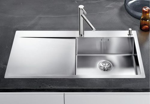 Einbeckenspüle - FLOW XL 6 S-IF - BLANCO GmbH + Co KG - mit Abtropffläche / Edelstahl / einbaufähig