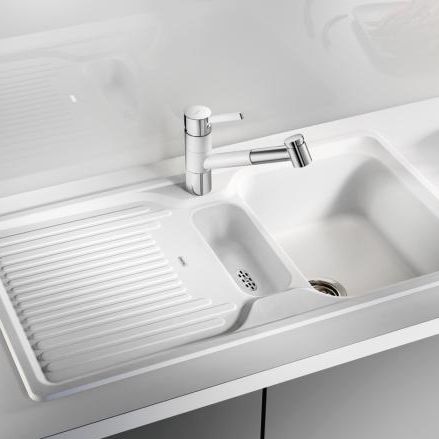 Einbeckenspüle - CLASSIC 5 S - BLANCO GmbH + Co KG - mit Abtropffläche / Verbundwerkstoff / einbaufähig