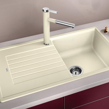 Einbeckenspüle - ZIA 5 S - BLANCO GmbH + Co KG - mit Abtropffläche / Verbundwerkstoff / einbaufähig