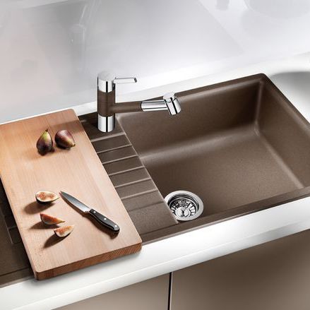 Einbeckenspüle - ZIA XL 6 S - BLANCO GmbH + Co KG - mit Abtropffläche / Verbundwerkstoff / einbaufähig