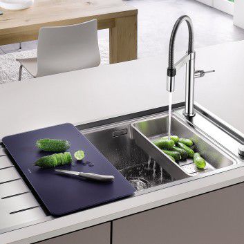 Einbeckenspüle - ANDANO XL 6 S-IF - BLANCO GmbH + Co KG - mit Abtropffläche / Edelstahl / einbaufähig