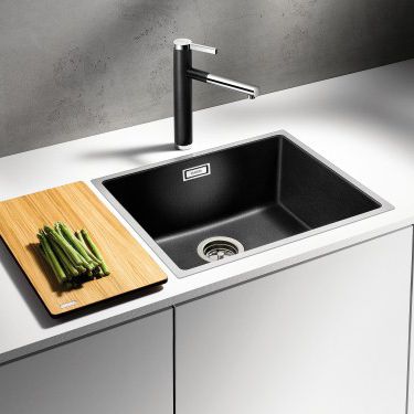 Einbeckenspüle - SUBLINE 500-IF - BLANCO GmbH + Co KG - ohne Abtropffläche / Edelstahl / einbaufähig
