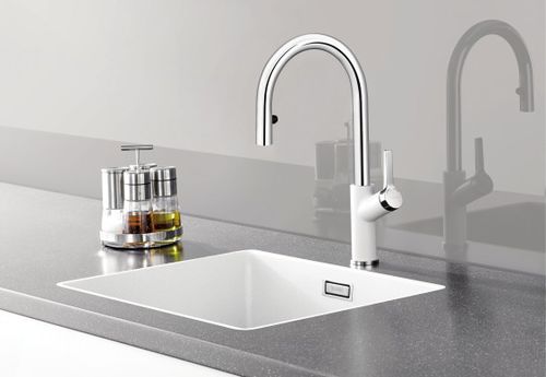 Aufsatz-Einhebelmischer - CARENA-S , CARENA - BLANCO GmbH + Co KG - aus verchromtem Metall / für Küche / 1-Loch