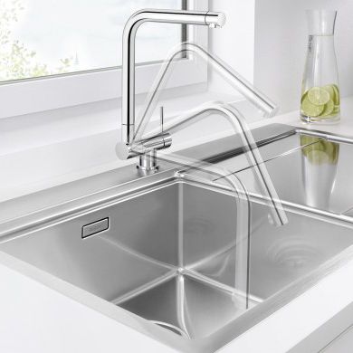 Aufsatz-Einhebelmischer - LARESSA-F , CORESSA-F - BLANCO GmbH + Co KG - aus verchromtem Metall / für Küche / 1-Loch