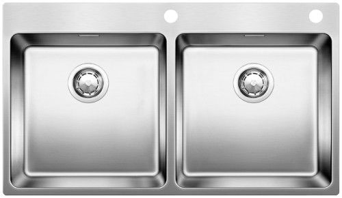Doppelbeckenspüle - ANDANO 400/400-IF/A - BLANCO GmbH + Co KG - ohne Abtropffläche / Edelstahl / einbaufähig
