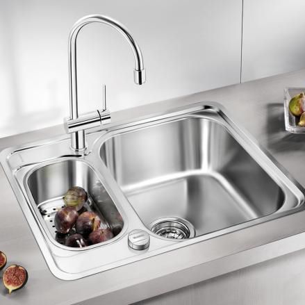 Doppelbeckenspüle - LANTOS 6-IF - BLANCO GmbH + Co KG - ohne Abtropffläche / Edelstahl / einbaufähig