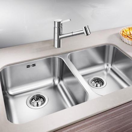Doppelbeckenspüle - SUPRA 340/340-U - BLANCO GmbH + Co KG - ohne Abtropffläche / Edelstahl / Unterbau