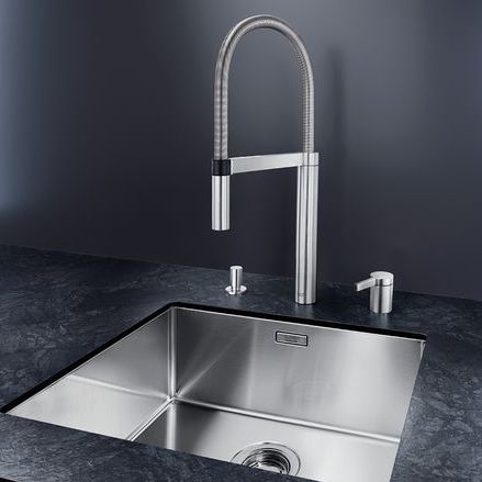Aufsatz-Einhebelmischer - CULINA-S DUO - BLANCO GmbH + Co KG - aus verchromtem Metall / für Küche / 2-Loch
