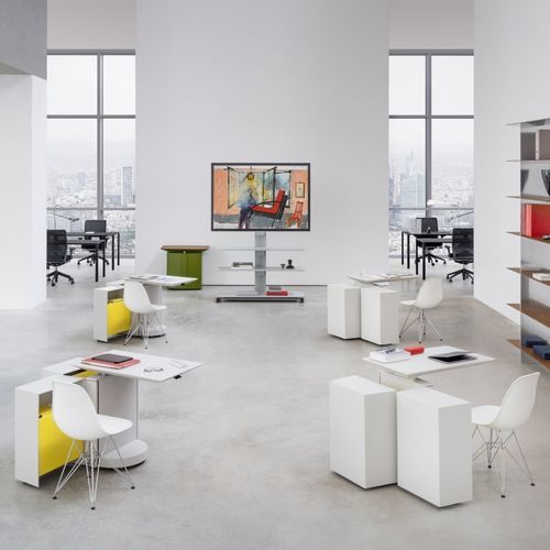 Schreibtisch für Open Space - TOUCH DOWN UNIT - UNIFOR - bodenstehend / modern / Holz