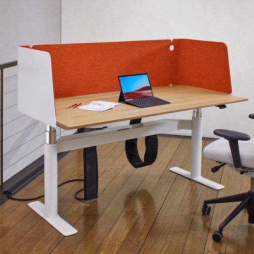 Tisch-Bürotrennwand - ISATELLITI S200 - UNIFOR - Glas / Laminat / modulierbar
