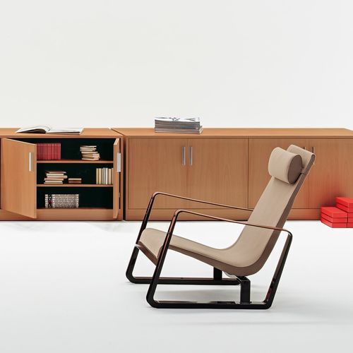 Niedriger Aktenschrank - MOODWAY - UNIFOR - hoch / Holz / mit Flügeltür