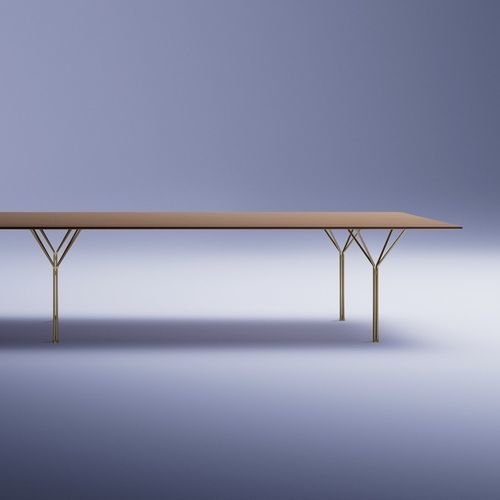 Moderner Tisch - Y  - UNIFOR - MDF / Stahl / Gestell aus Metall