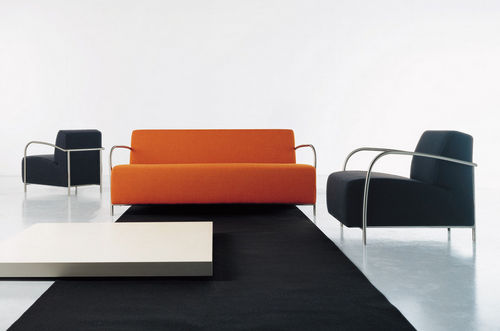 Modernes Sofa - MOON - Carmenes S.L. - Stoff / orange / Stahl