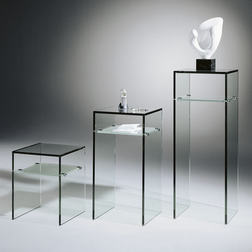 Moderner Konsolentisch - ARCADIA - Dreieck GmbH - Glas / quadratisch / maßgefertigt