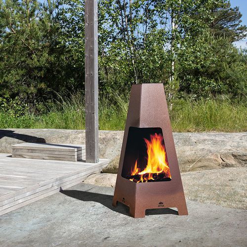 Holzkamin - TERRAZZA - Jøtul - bodenstehend / Einseitig / für Außenbereich
