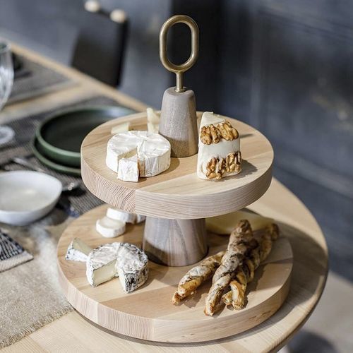 Holz-Tischdekoration - BABEL - EMKO - Messing / modern