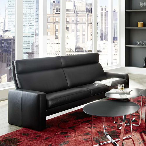 Modernes Sofa - AROSA - Erpo Möbelwerk GmbH - Leder / braun / grau