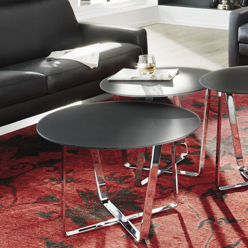 Moderner Beistelltisch - CT 224-.04-.05-.06 - Erpo Möbelwerk GmbH - Glas / Gestell aus Metall / rund