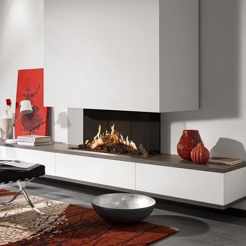 Erdgaskamin - KALFIRE GP115/55S - Kalfire Fireplaces - eingebaut / mit 3 Sichtseiten / geschlossene Feuerstelle